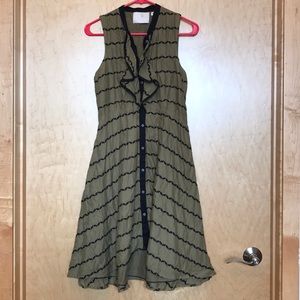 Anthropologie Postmark olive cotton summer dress